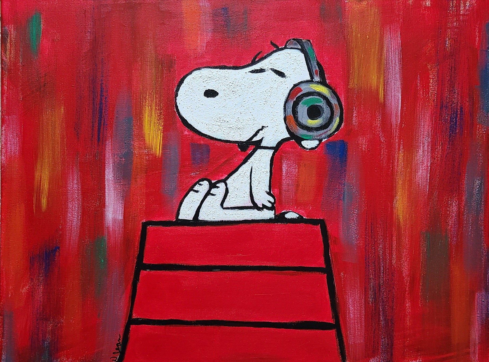 Snoopy In Headphones v.2 – oriJEANal Art
